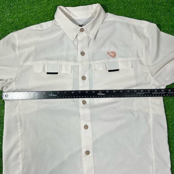 MOJO Fishing Shirt Mens Sz MED White/Pink Outdoor Performance PFG Button Up - Picture 4 of 7
